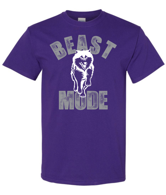 Gildan Purple Short Sleeve T - Beast Mode